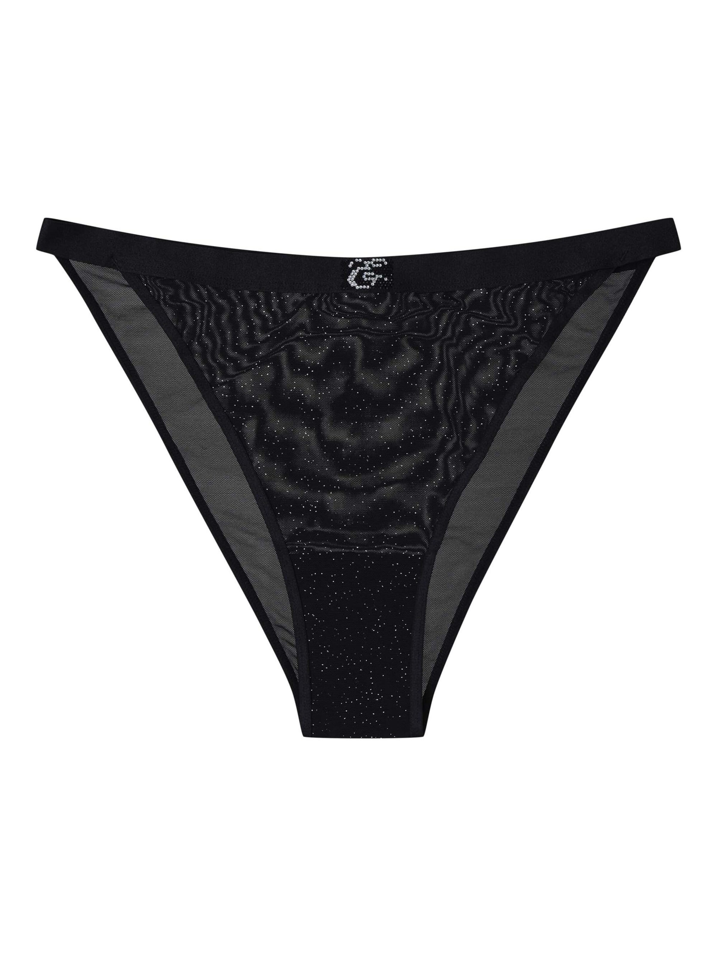 ESOTIQ - Panti 'Slip Othilia, glatte Microfaser, transparent, mit Baumwollzwickel L' en negro: frente