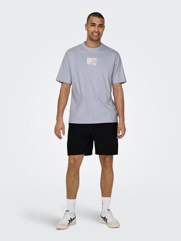 Only & Sons T-shirt 'MTV' i blå