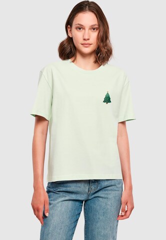 Merchcode T-Shirt 'Christmas Holly Jolly Mood' in Grün: Vorderseite