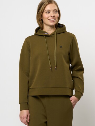 U.S. POLO ASSN. Sweatshirt 'Gold' in Groen: voorkant