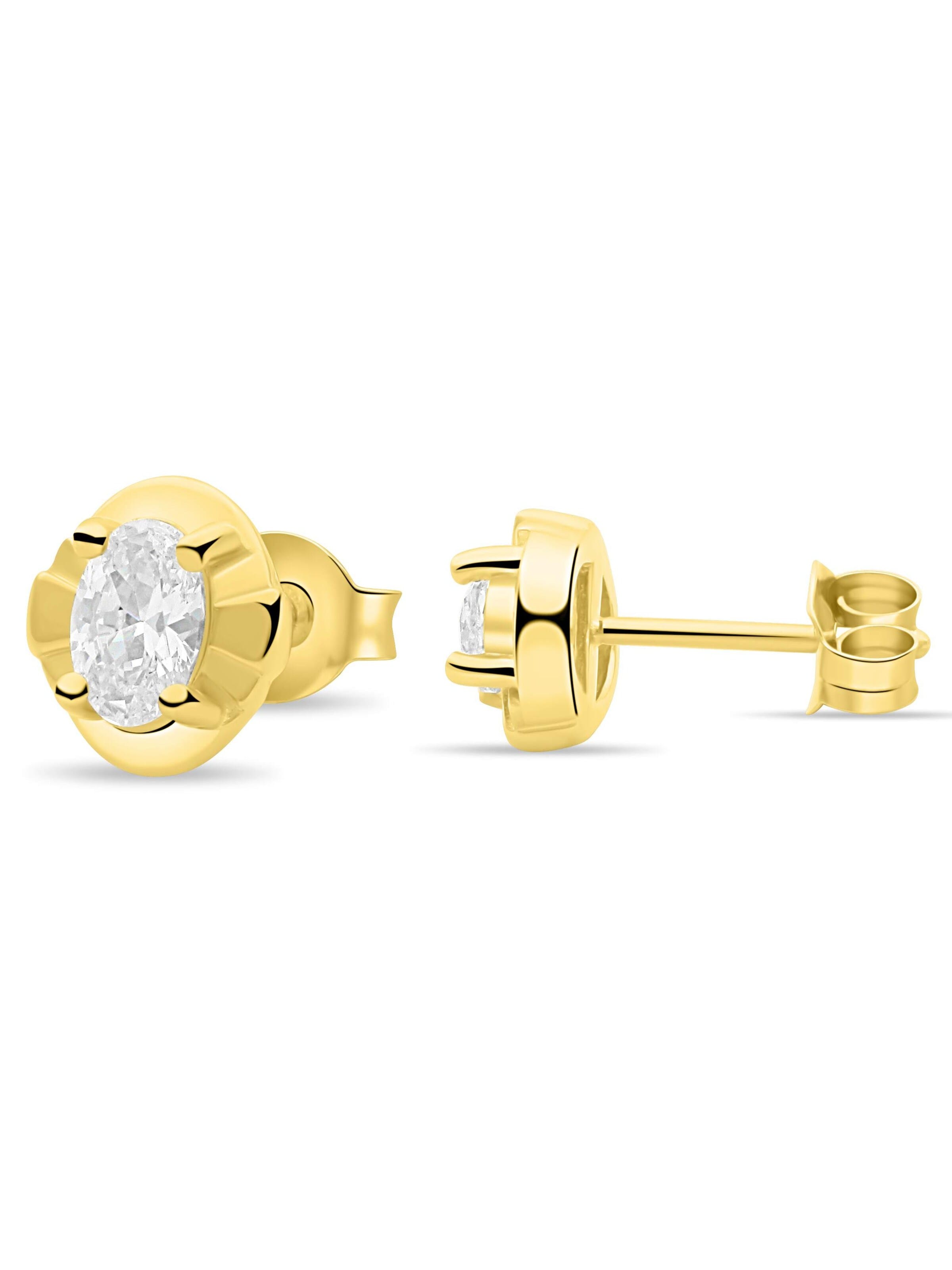 Tony Fein Earrings 'Oval' in Yellow: front