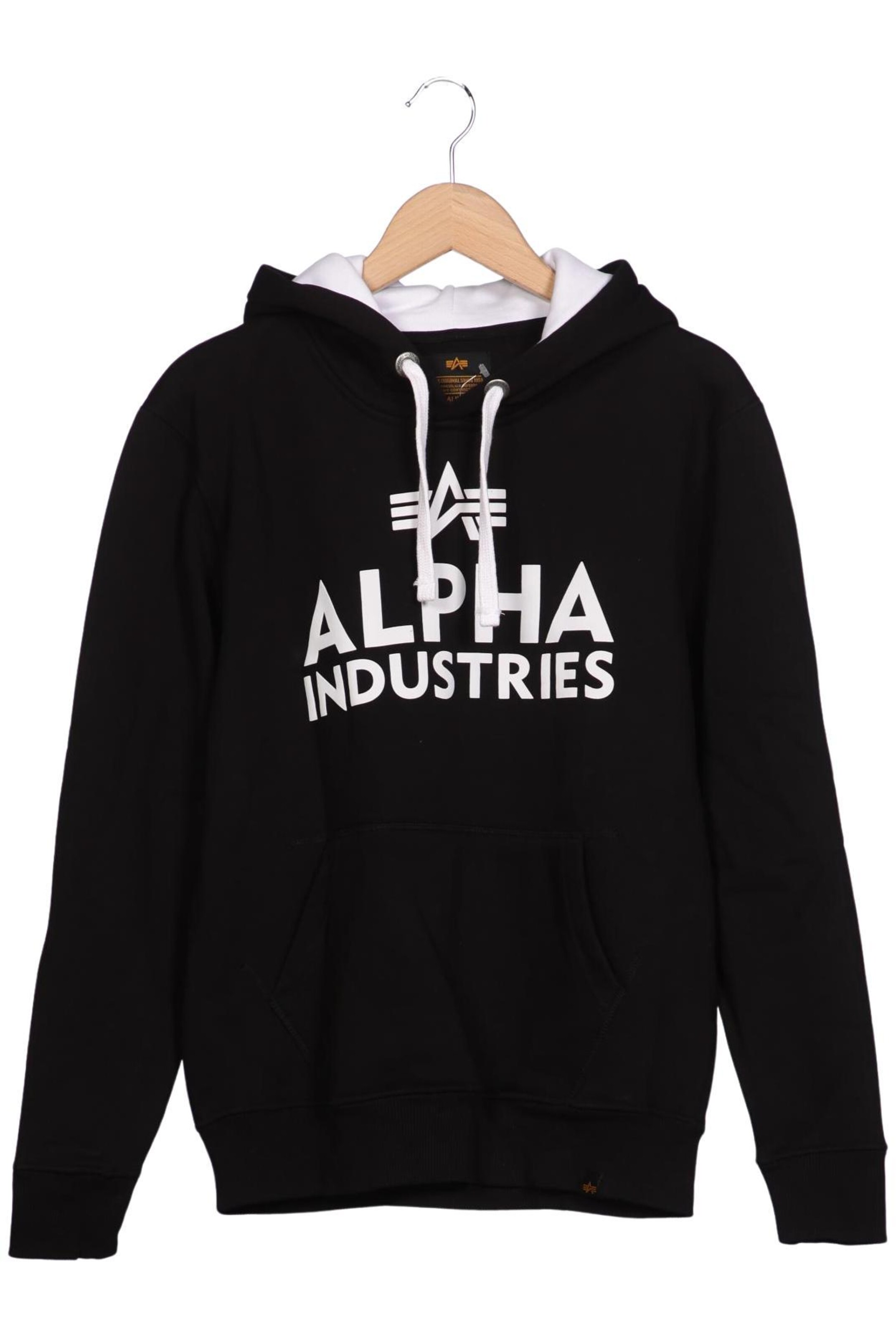 ALPHA INDUSTRIES Sweatshirt & Zip-Up Hoodie in S in Black: front