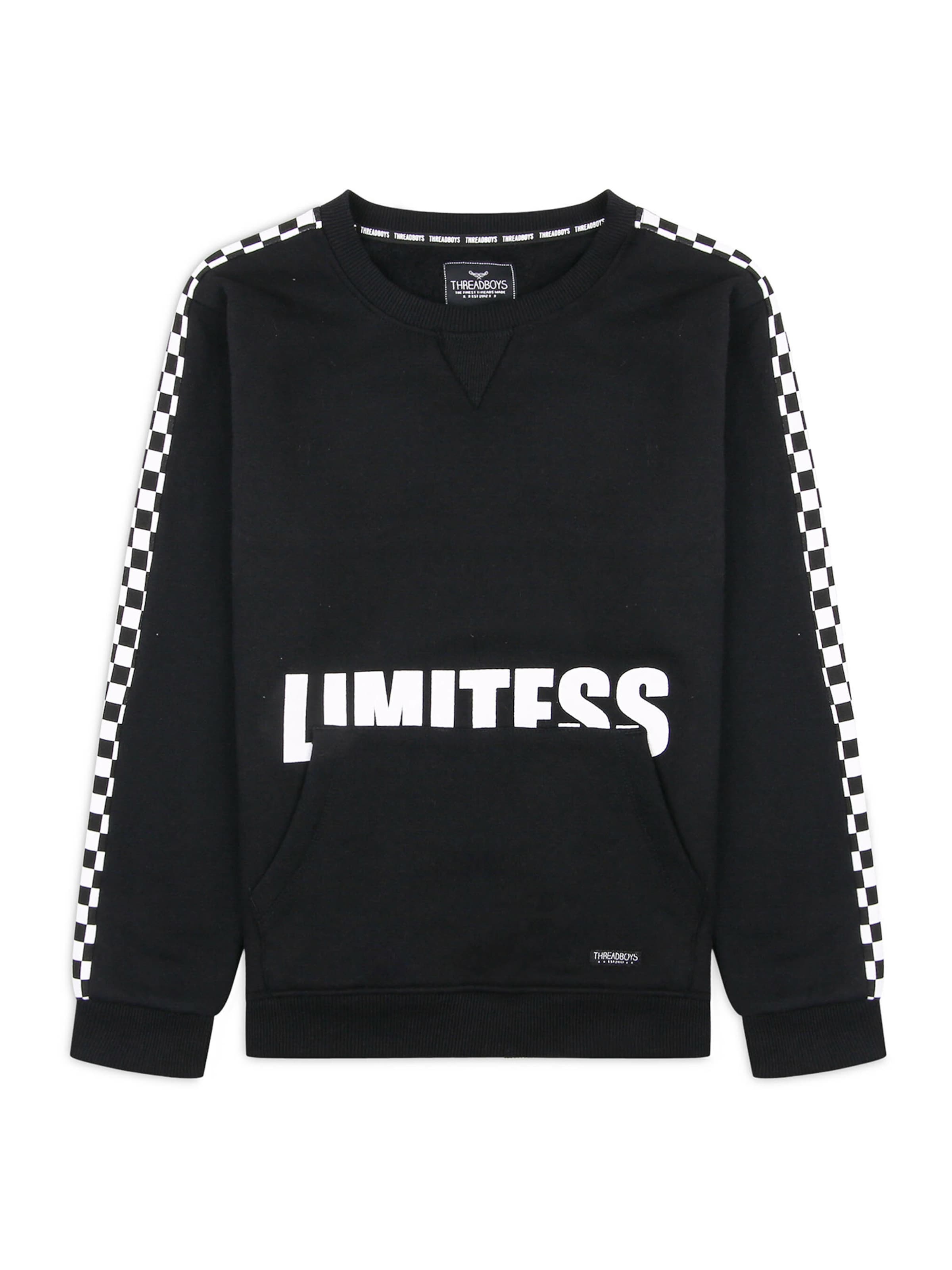 Threadboys Sweatshirt 'Limit' in Zwart: voorkant