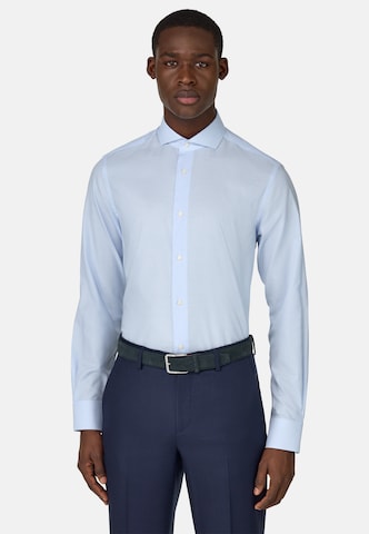 Coupe regular Chemise Boggi Milano en bleu : devant