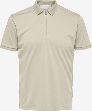 T-Shirt 'Fave' SELECTED HOMME en beige : devant