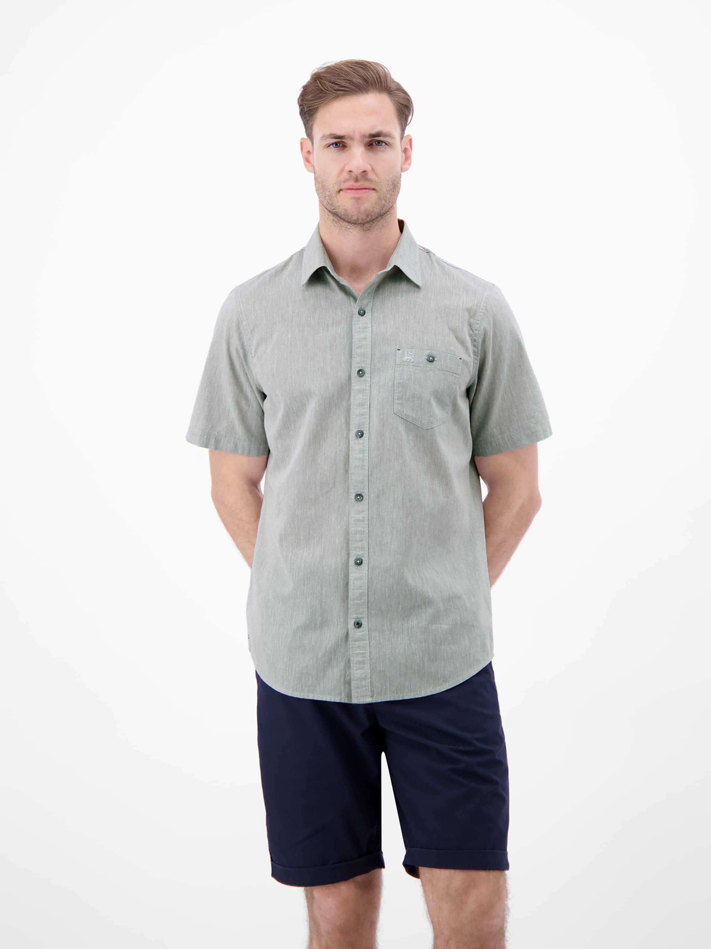 LERROS Regular fit Overhemd in Grijs: voorkant