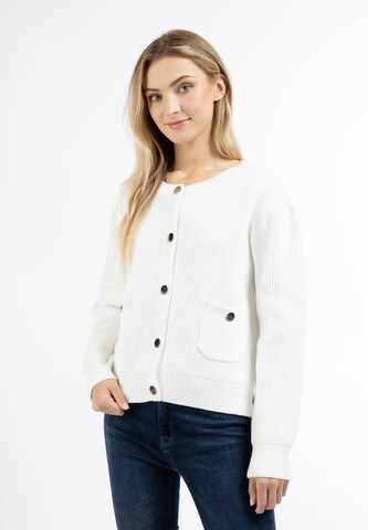 DreiMaster Maritim Knit cardigan 'Palpito' in White: front