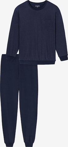 SCHIESSER Pyjama lang 'Comfort Essentials' in Blau: Vorderseite