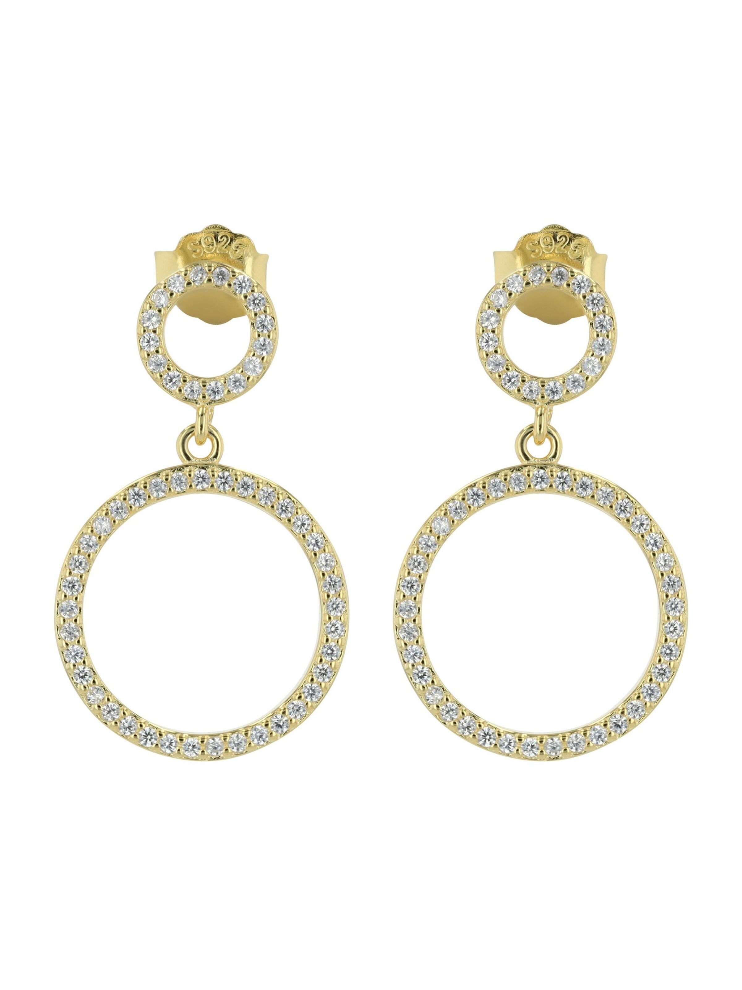 Akzent Ohrringe 'Celine, 925 Sterlingsilber, langlebig'‌‌‌‌‌‌‌‌ in Gold: Vorderseite