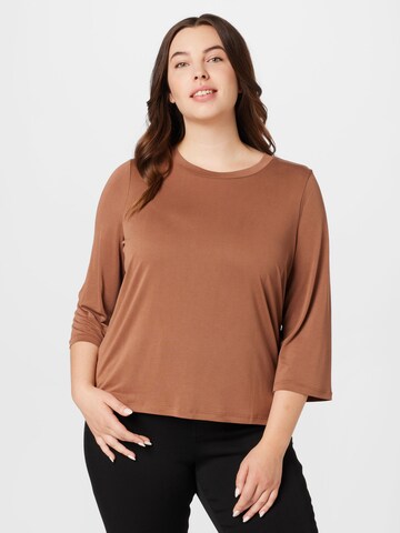 Vero Moda Curve Shirt 'EVABIA' in Bruin: voorkant