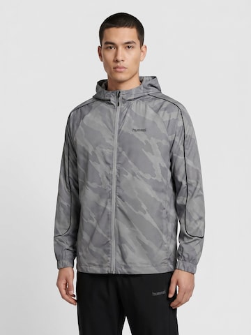 Hummel Sportjas 'AOP' in Grijs: voorkant