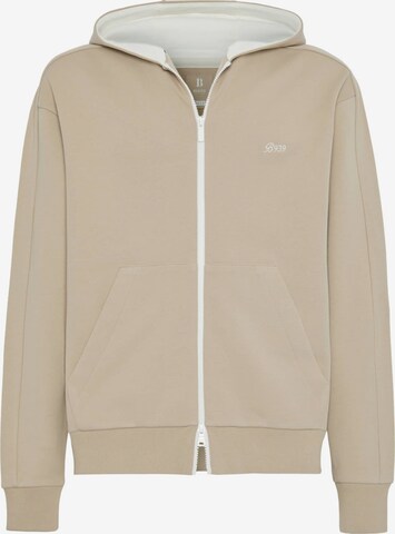 Boggi Milano Zip-Up Hoodie in Beige: front