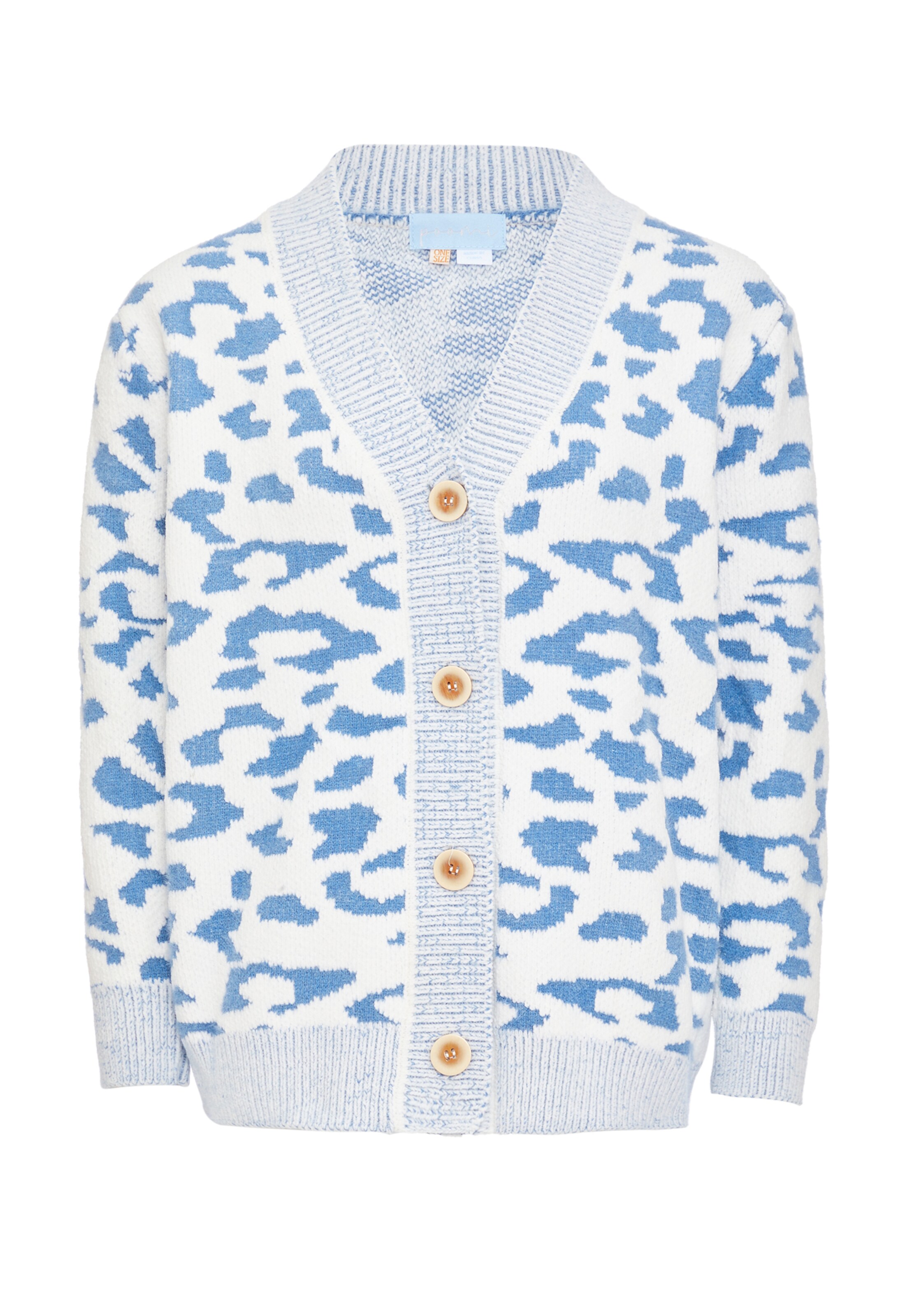 Poomi Strickjacke in Blau: Vorderseite