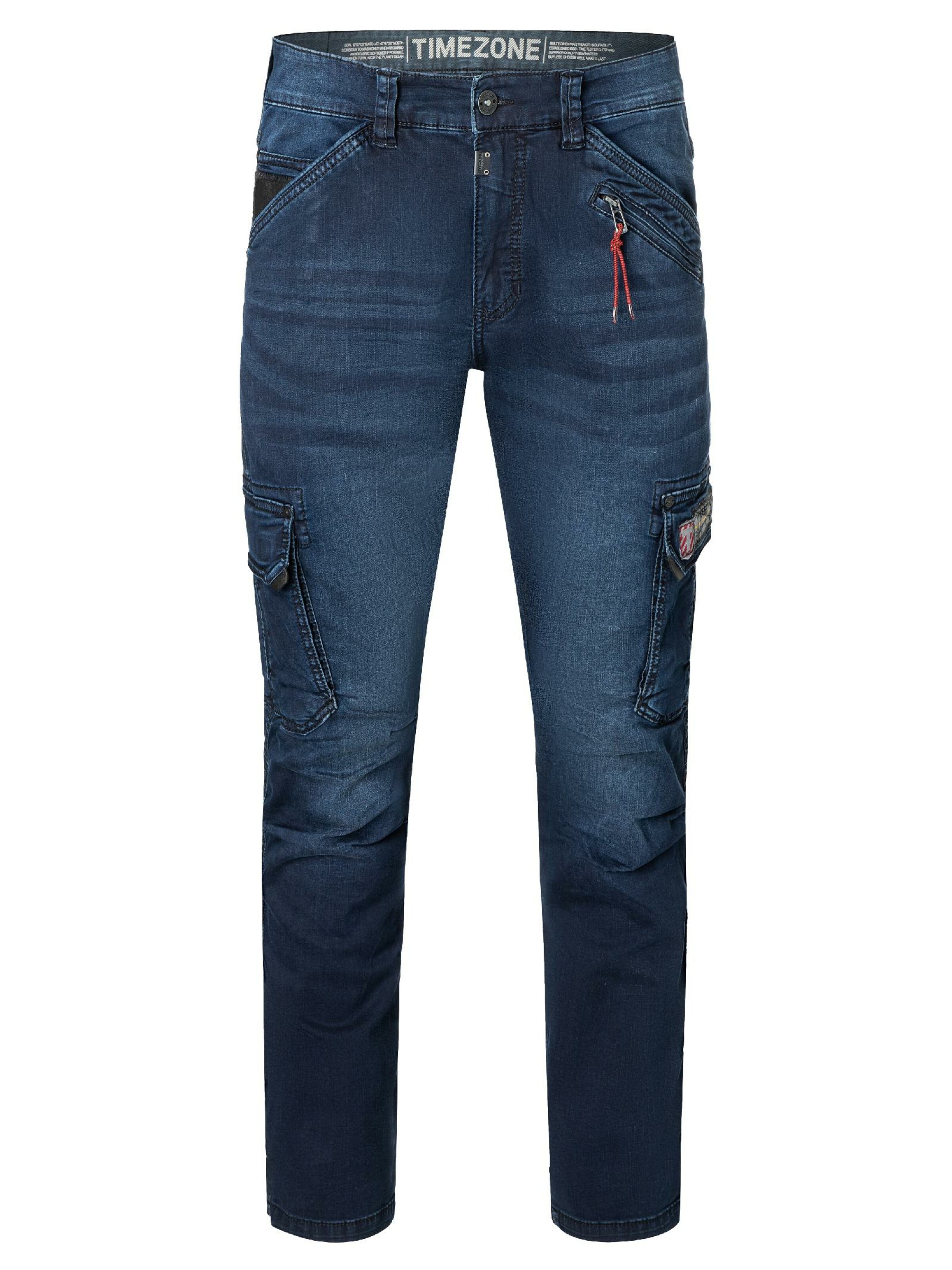 TIMEZONE Regular Cargo Jeans 'Roger' in Blue: front
