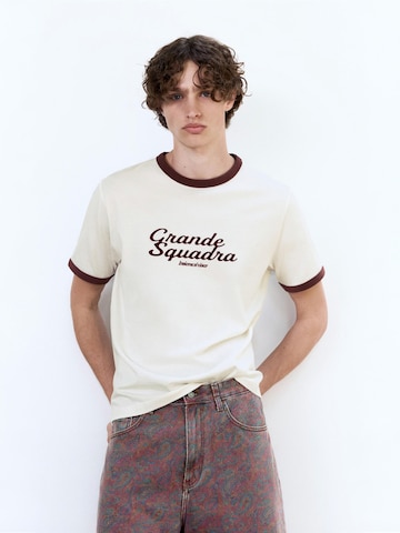 Pull&Bear Paita 'GRANDE SQUADRA' värissä valkoinen: etupuoli