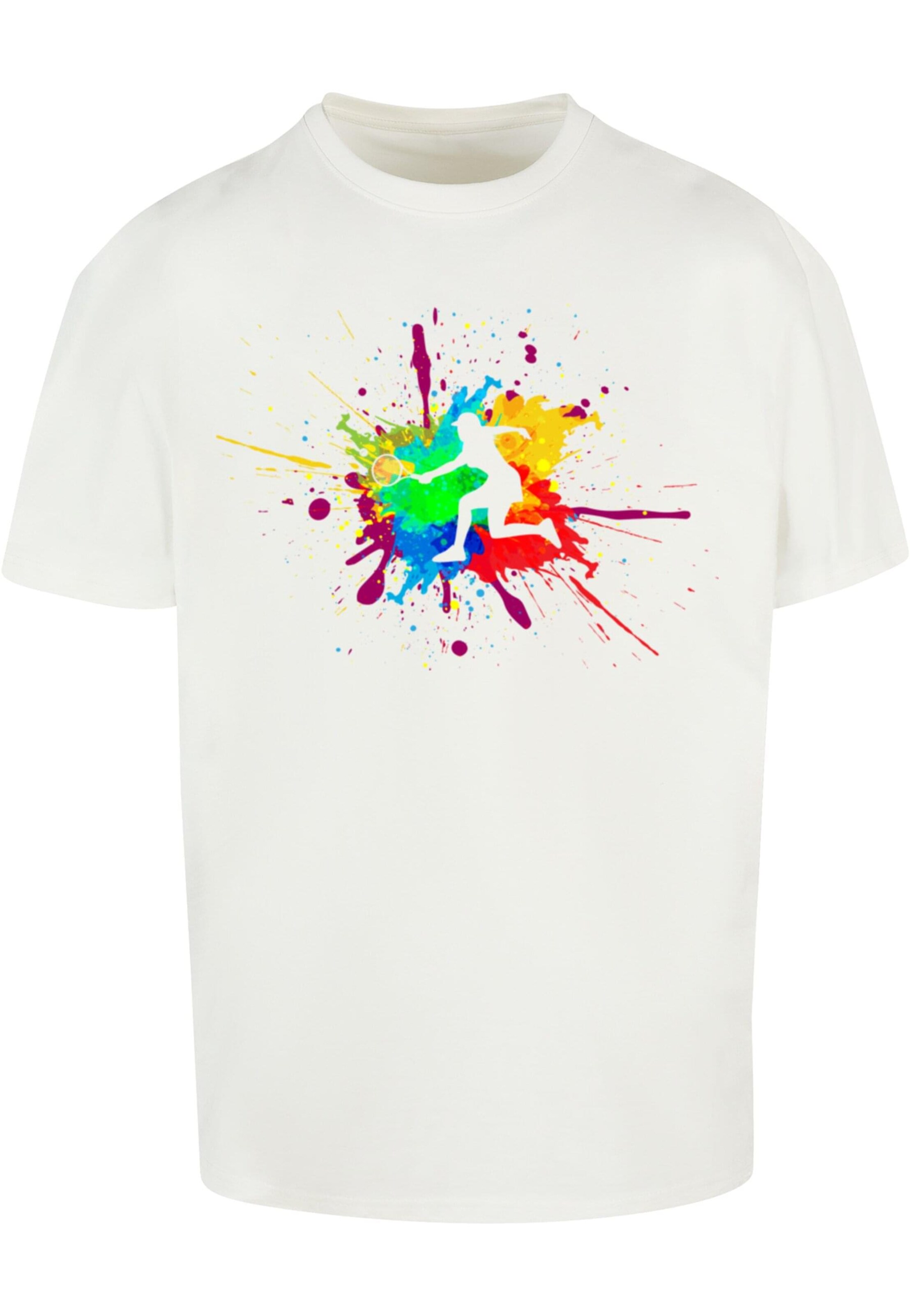 Merchcode Shirt 'Color Splash Player' in White: front