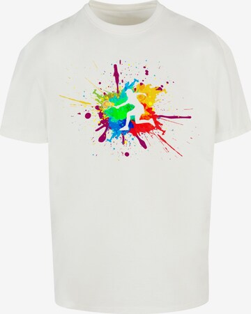 Merchcode T-Shirt 'Color Splash Player' in Weiß: predná strana