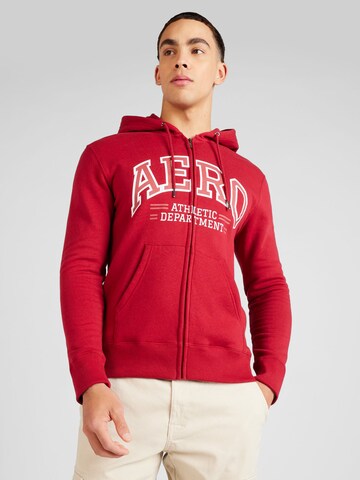 AÉROPOSTALE Sweatjacke 'ATHLETIC' in Rot: Vorderseite