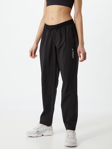 ADIDAS TERREX Loosefit Outdoorbroek in Zwart: voorkant