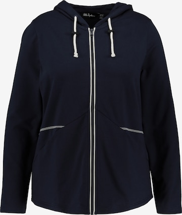 Ulla Popken Zip-Up Hoodie in Blue: front