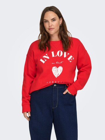 Sweat-shirt 'CARSOFIA' ONLY Carmakoma en rouge : devant