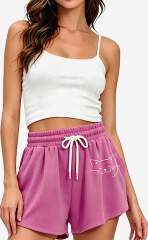 Pantalon GORHEY en rose : devant