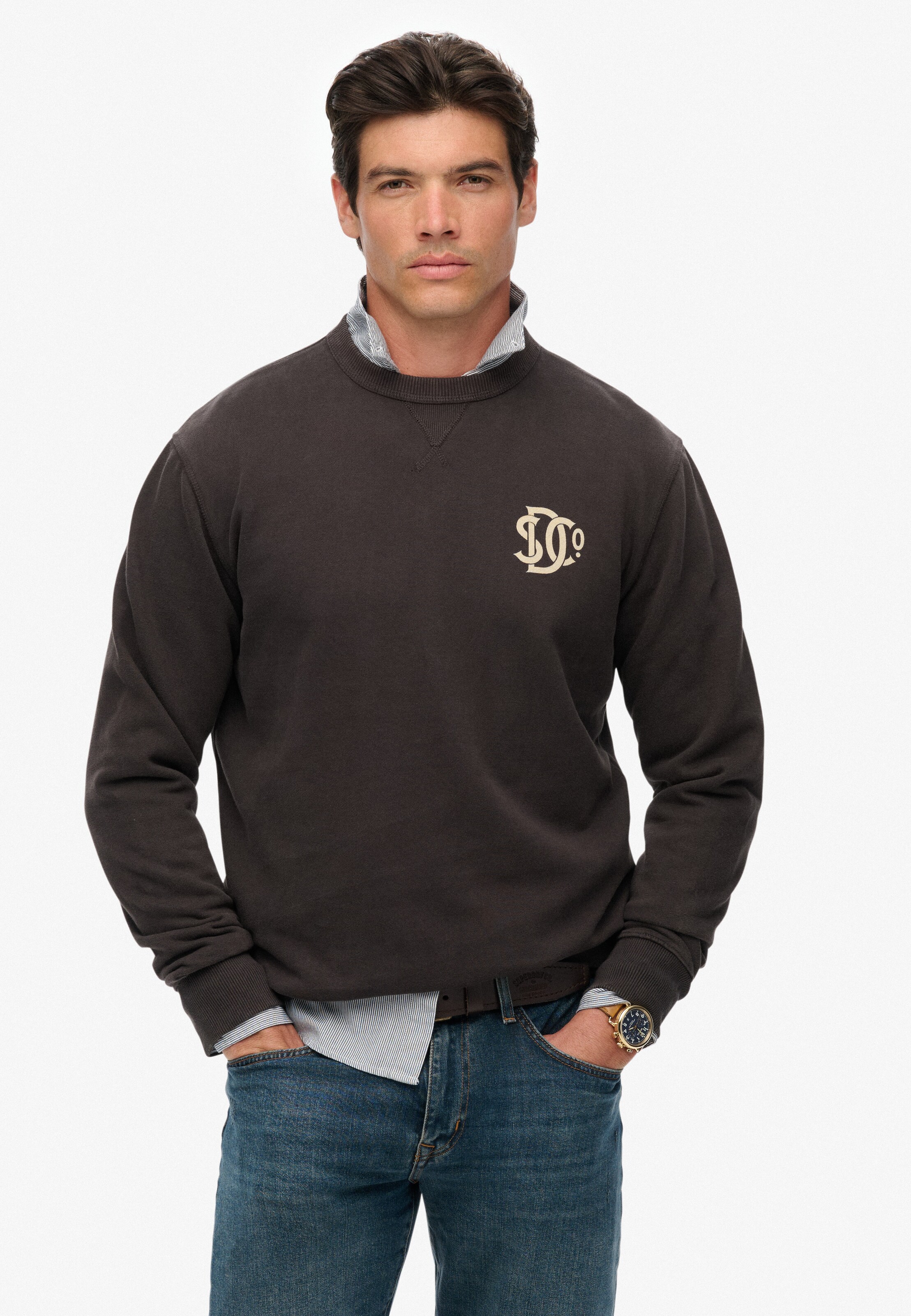 Sweat-shirt Superdry & Co en noir : devant