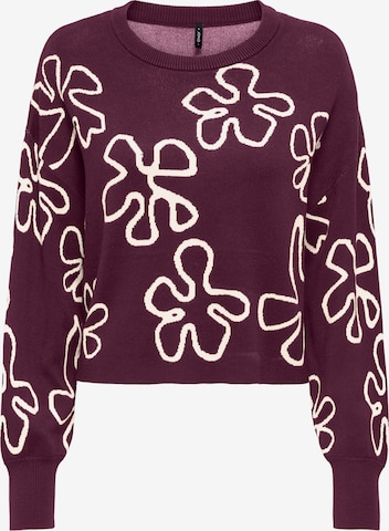 Pull-over 'ONLMONTANA' ONLY en rouge : devant