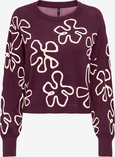 ONLY Pullover 'ONLMONTANA' in XS in weinrot / weiß, Produktansicht
