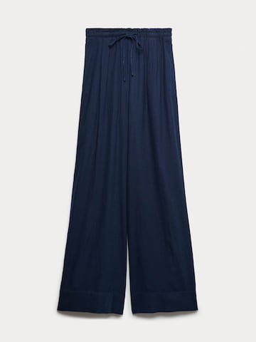 Marks & Spencer Wide leg Broek in Blauw: voorkant