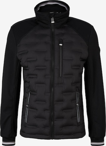 TOM TAILORPrijelazna jakna 'Complex Hybrid ' - crna boja: prednji dio