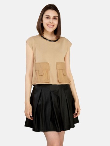 TOOche Shirt 'Taschen Top' in Beige: front