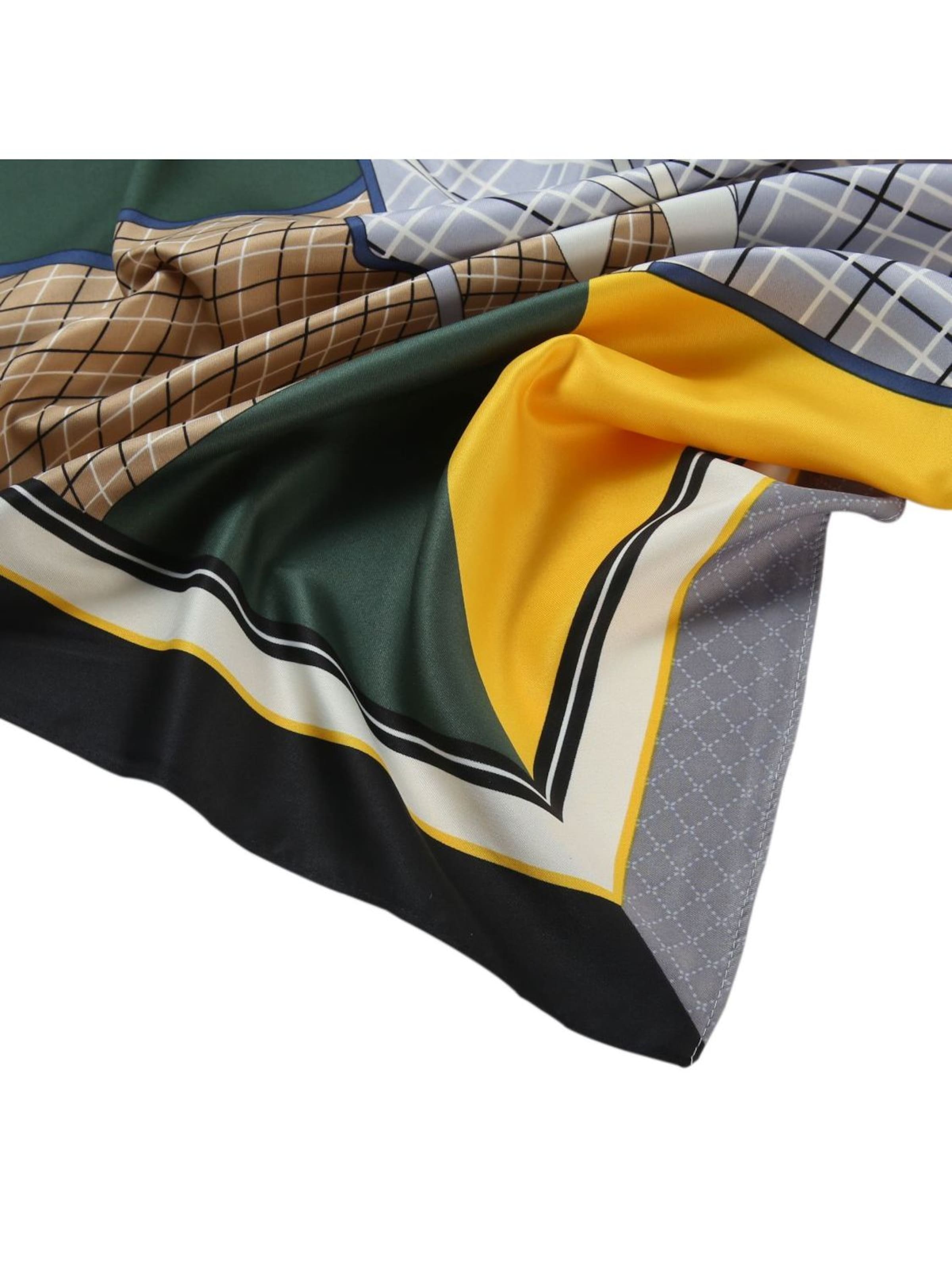 Écharpe 'Grand carré de Soie Eleganthorse Zoé' alberto cabale en jaune