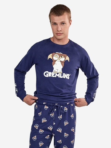Gisela Pyjamas lang 'Gremlins' i blå