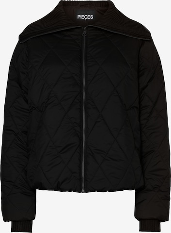 PIECES Välikausitakki 'PCJOANNA' värissä musta: etupuoli