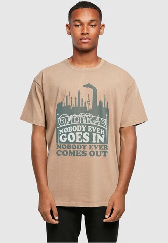 ABSOLUTE CULT Shirt 'Willy Wonka - Nobody Goes In' in Brown: front