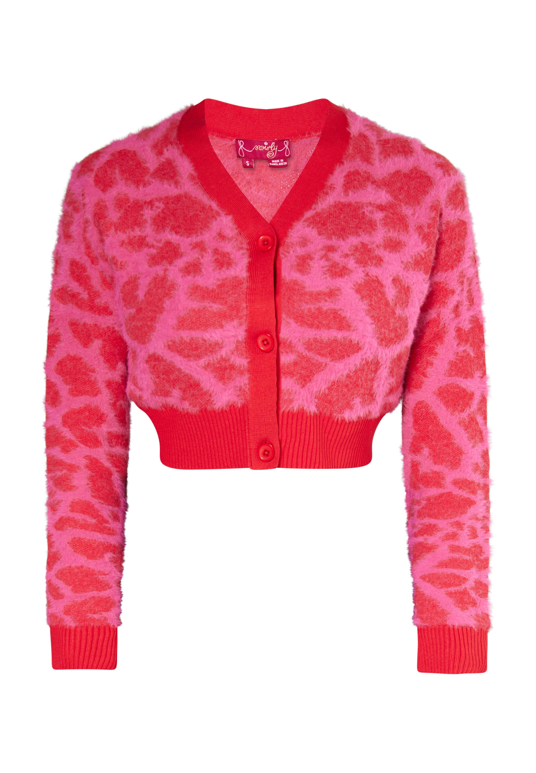 swirly Вязаная кофта в Ярко-розовый: спереди