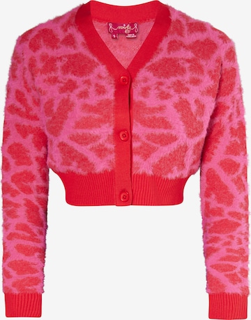 swirly Gebreid vest in Roze: voorkant