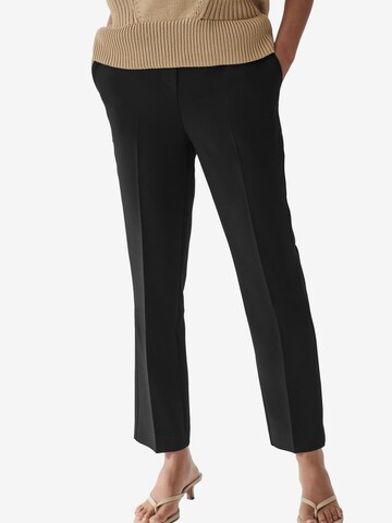Next Tapered Trousers with creases in Black: front