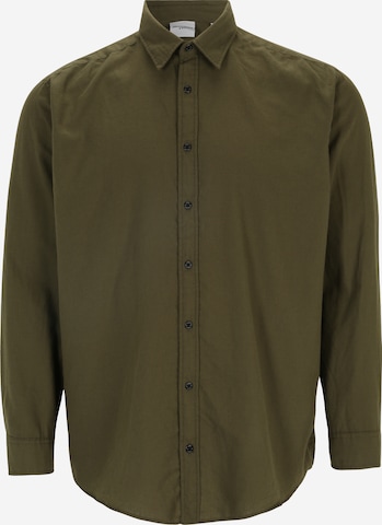 Jack & Jones Plus - Ajuste regular Camisa 'CHASER JOSHUA' en verde: frente