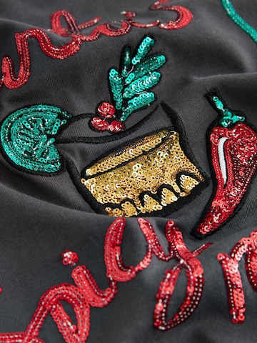 Next T-Shirt 'Festive Sequin Spicy Margarita' in Schwarz