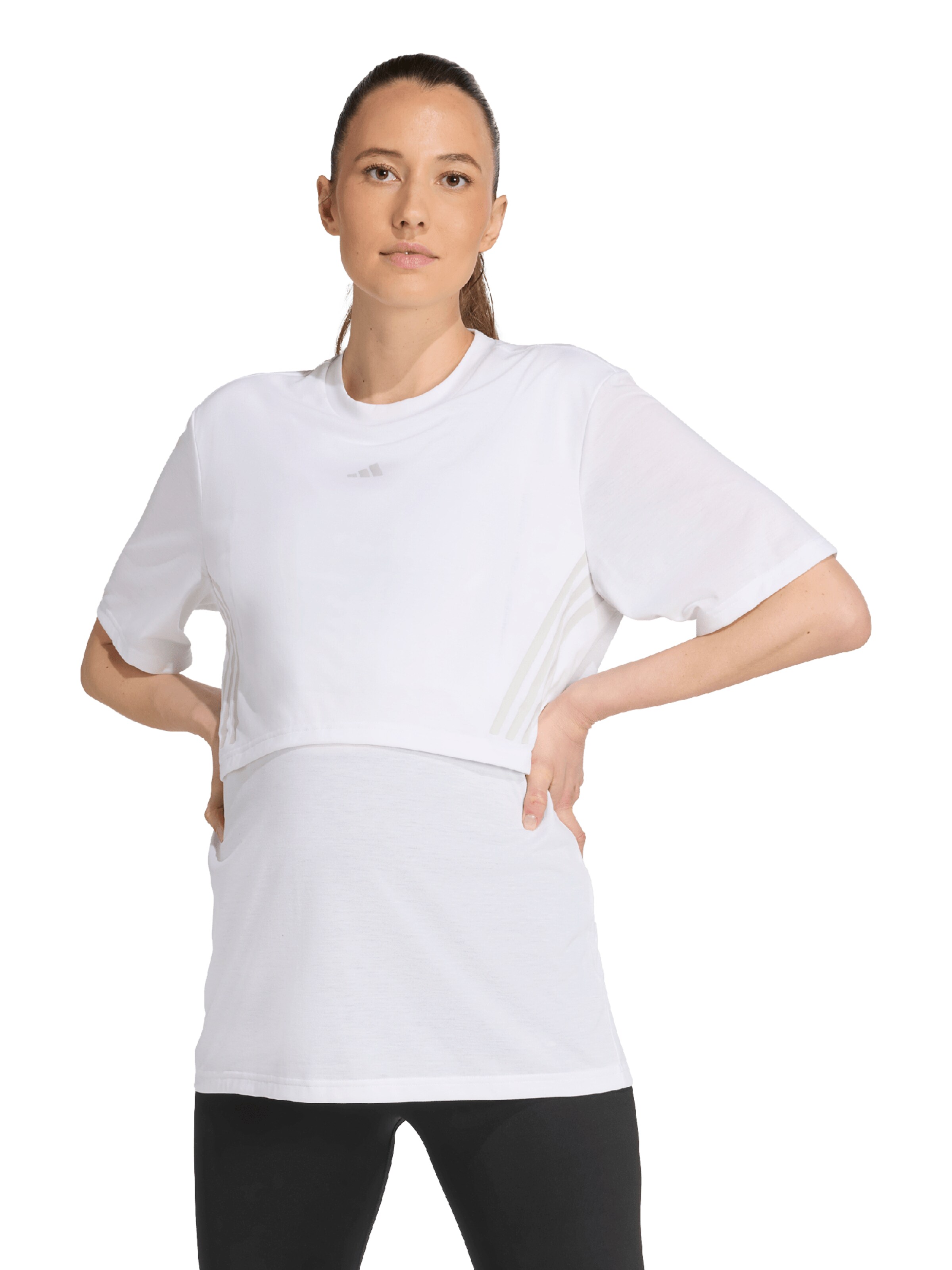 ADIDAS PERFORMANCE Λειτουργικό μπλουζάκι σε λευκό: μπροστά