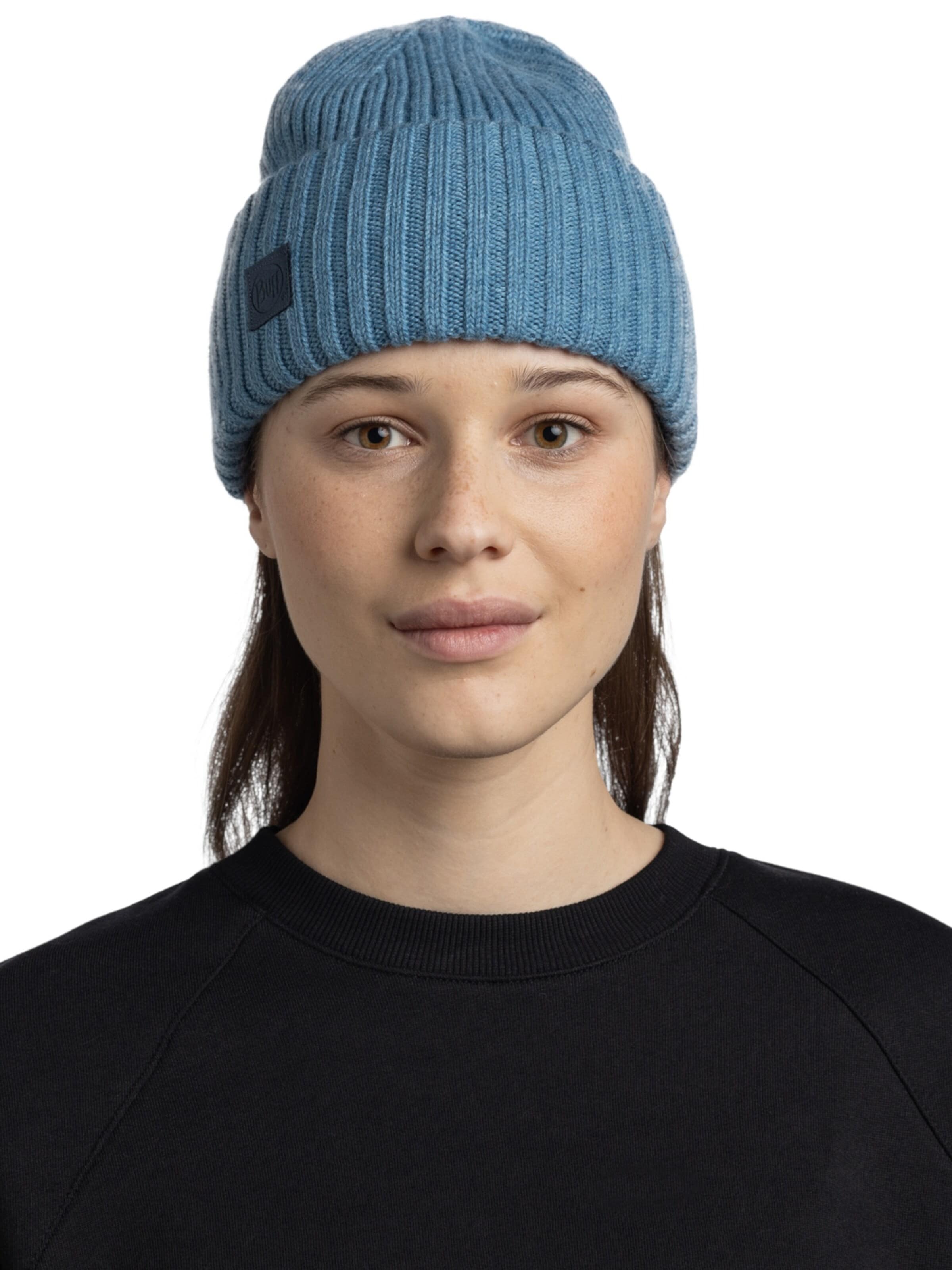 Bonnet 'Buff Knitted Erviny Beanie' BUFF en bleu : devant