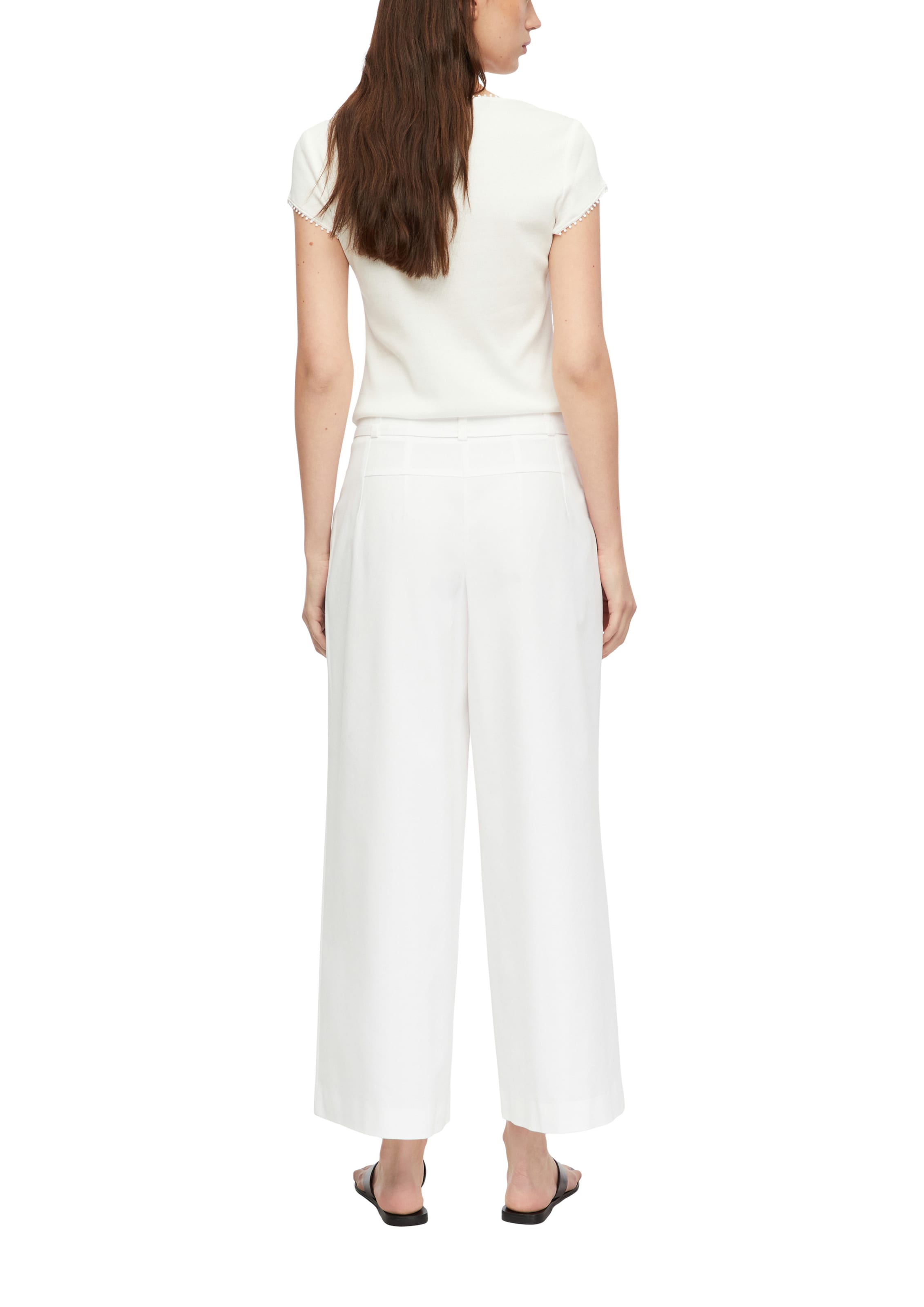 Wide Leg Pantalon COMMA en blanc