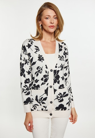 Usha Knit Cardigan in White: front