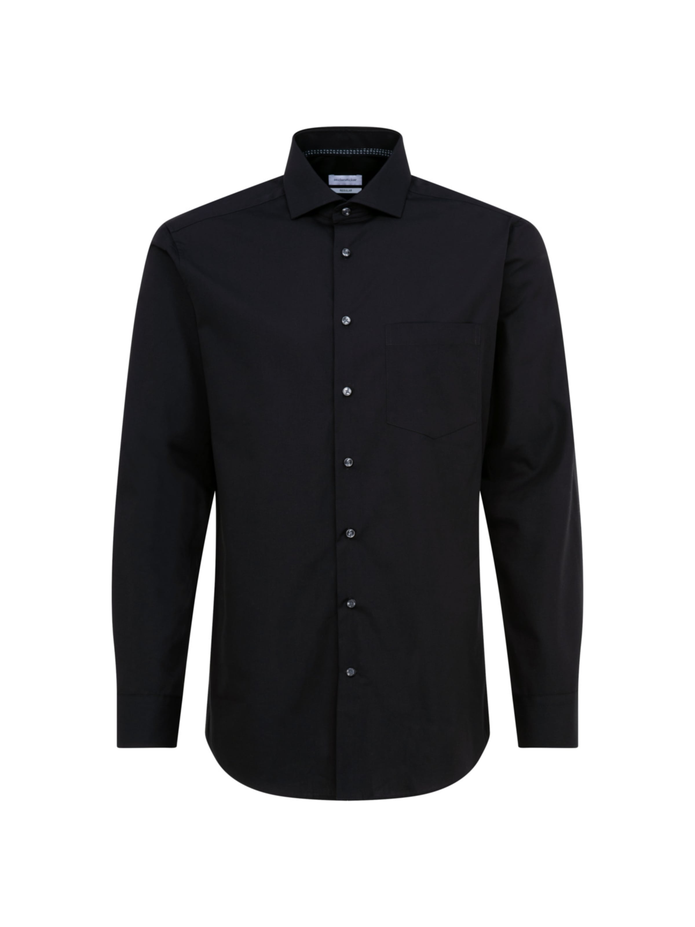 SEIDENSTICKER Regular fit Zakelijk overhemd in Zwart: voorkant