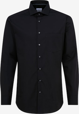 SEIDENSTICKER Regular fit Business Shirt in Black: front