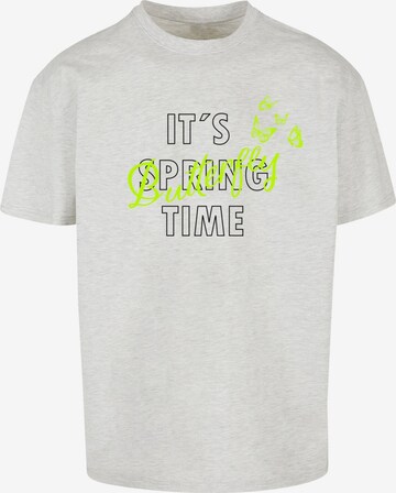 Merchcode Shirt 'Its Spring Time' in Grijs: voorkant