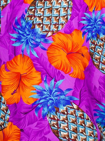King Kameha Scarf 'Pineapple Hibiscus Shadow Line' in Purple