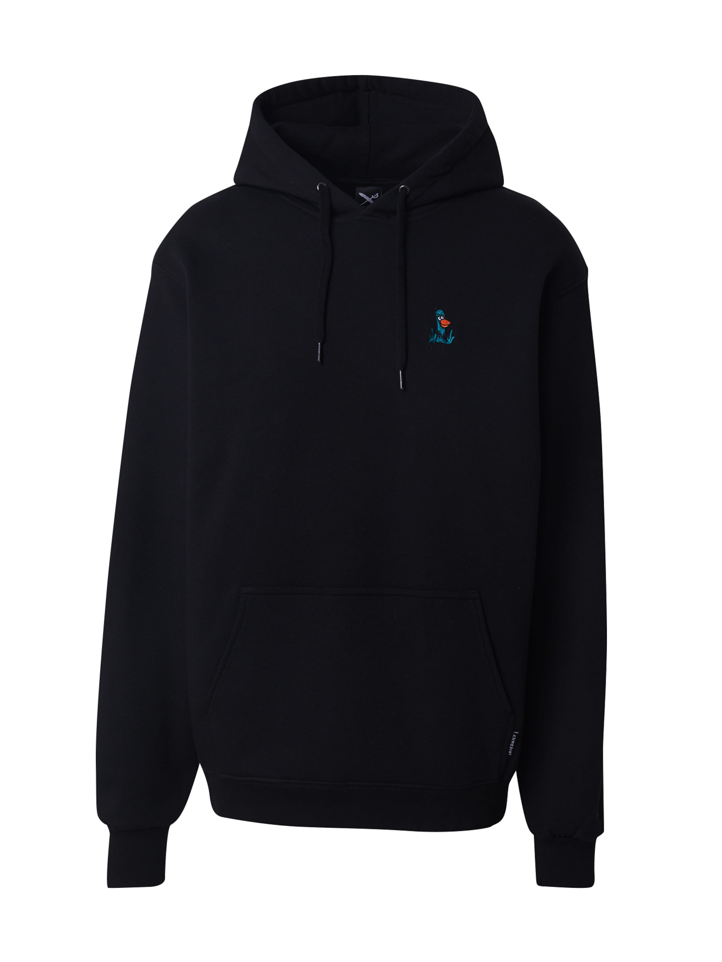 Iriedaily Sweatshirt 'What the Duck' in Black: front